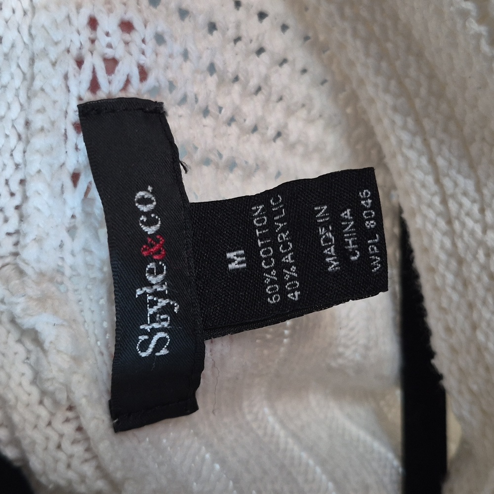 Style & Co. Knit Cowl Neck Winter White Sweater Size M - Picture 5 of 5